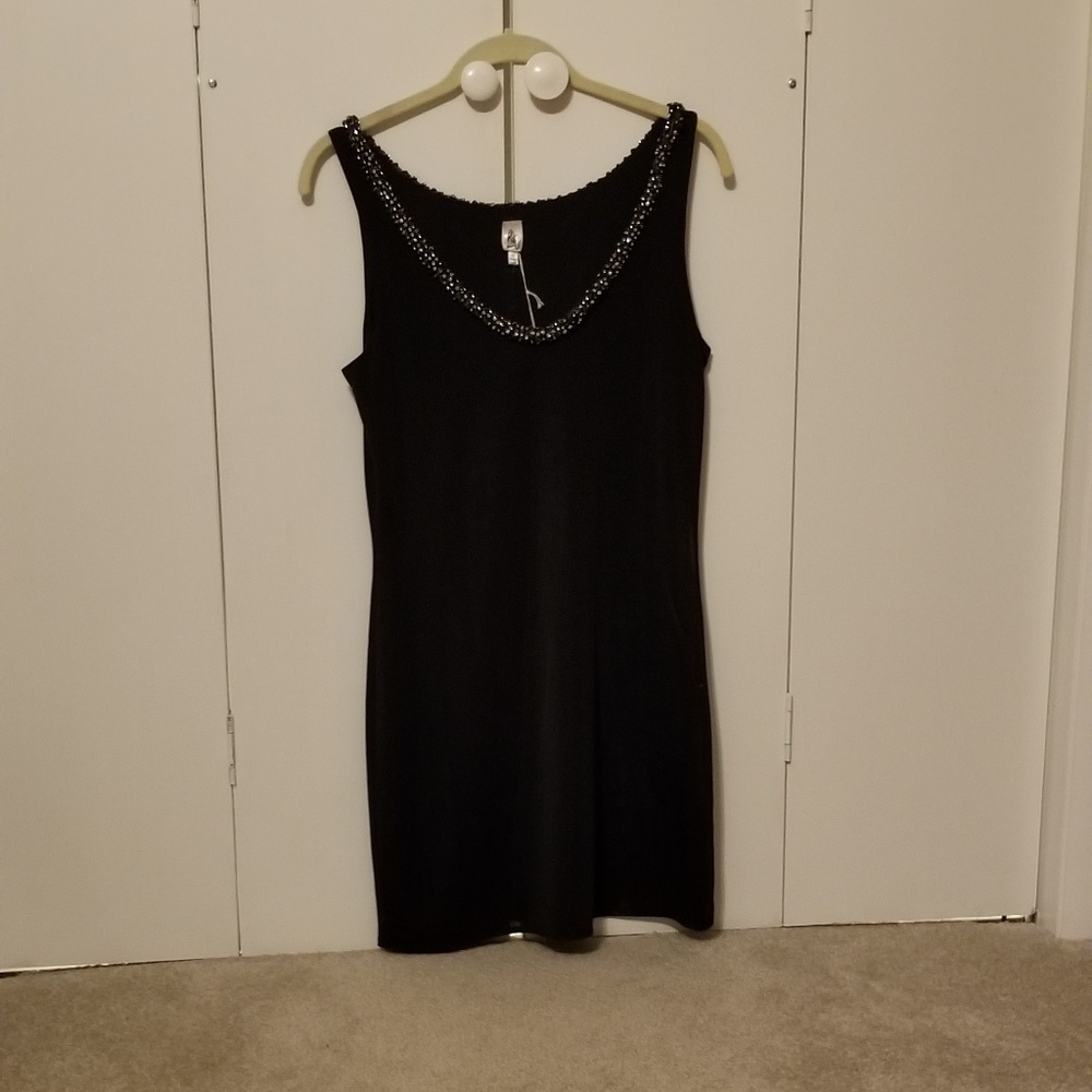 "Little" Black Dress with Rhinestone Neckline